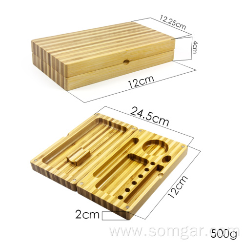 WT07W201 Backflip Magnetic Foldable Bamboo Rolling Tray